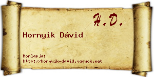 Hornyik Dávid névjegykártya